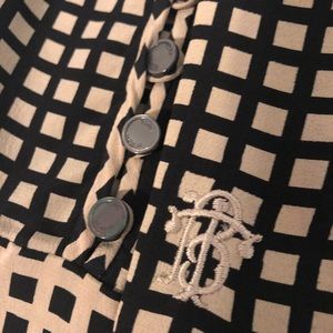 Tory Burch tie-neck top.